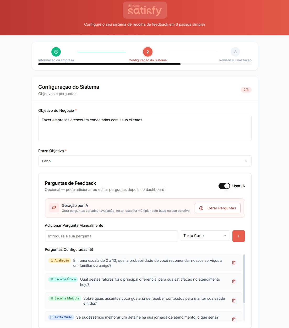 Configuração Potenciada por IA